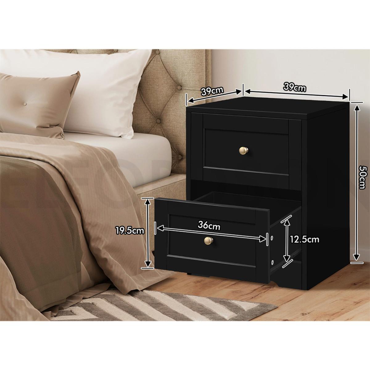 Hamptons Bedside Table - Black – image 2
