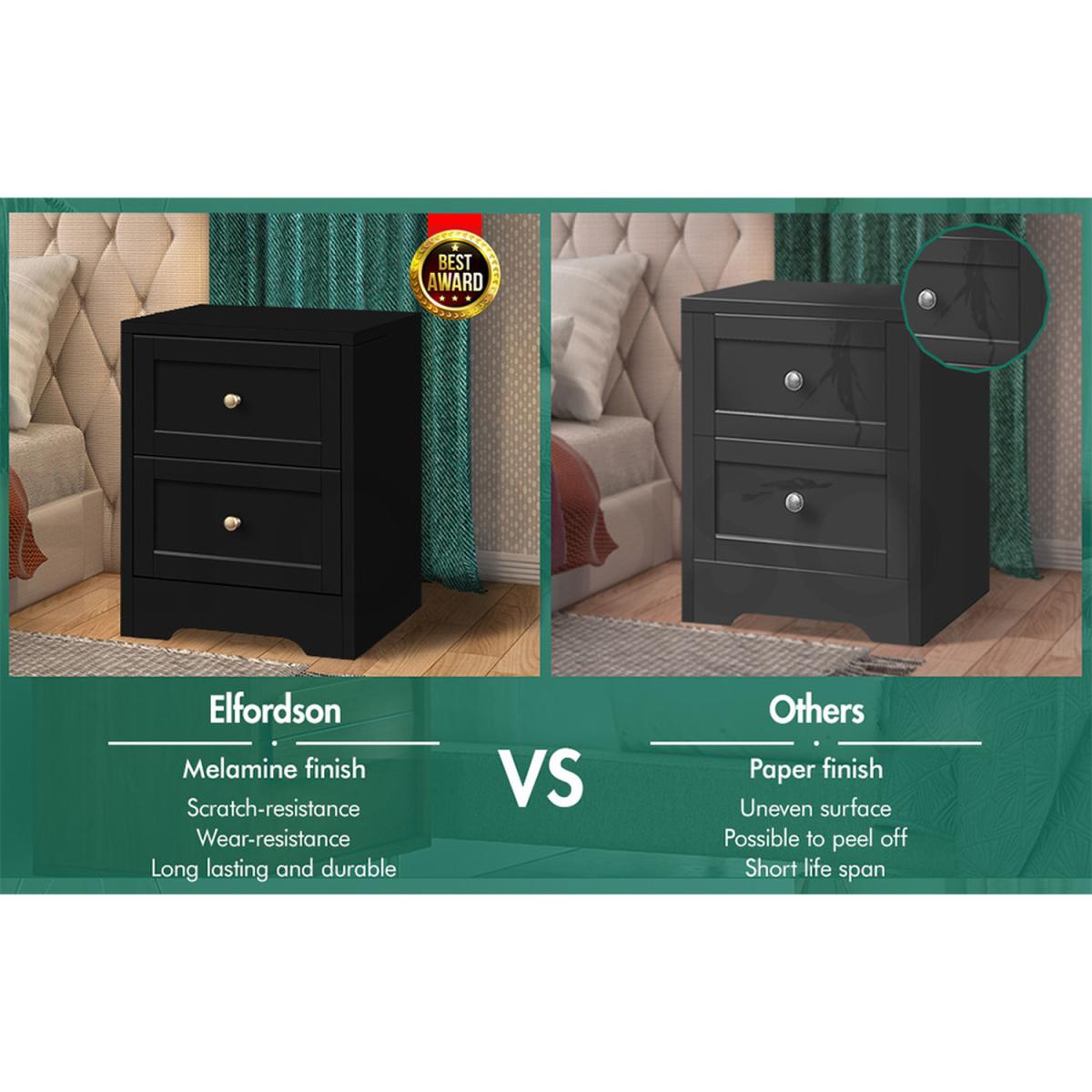 Hamptons Bedside Table - Black – image 4