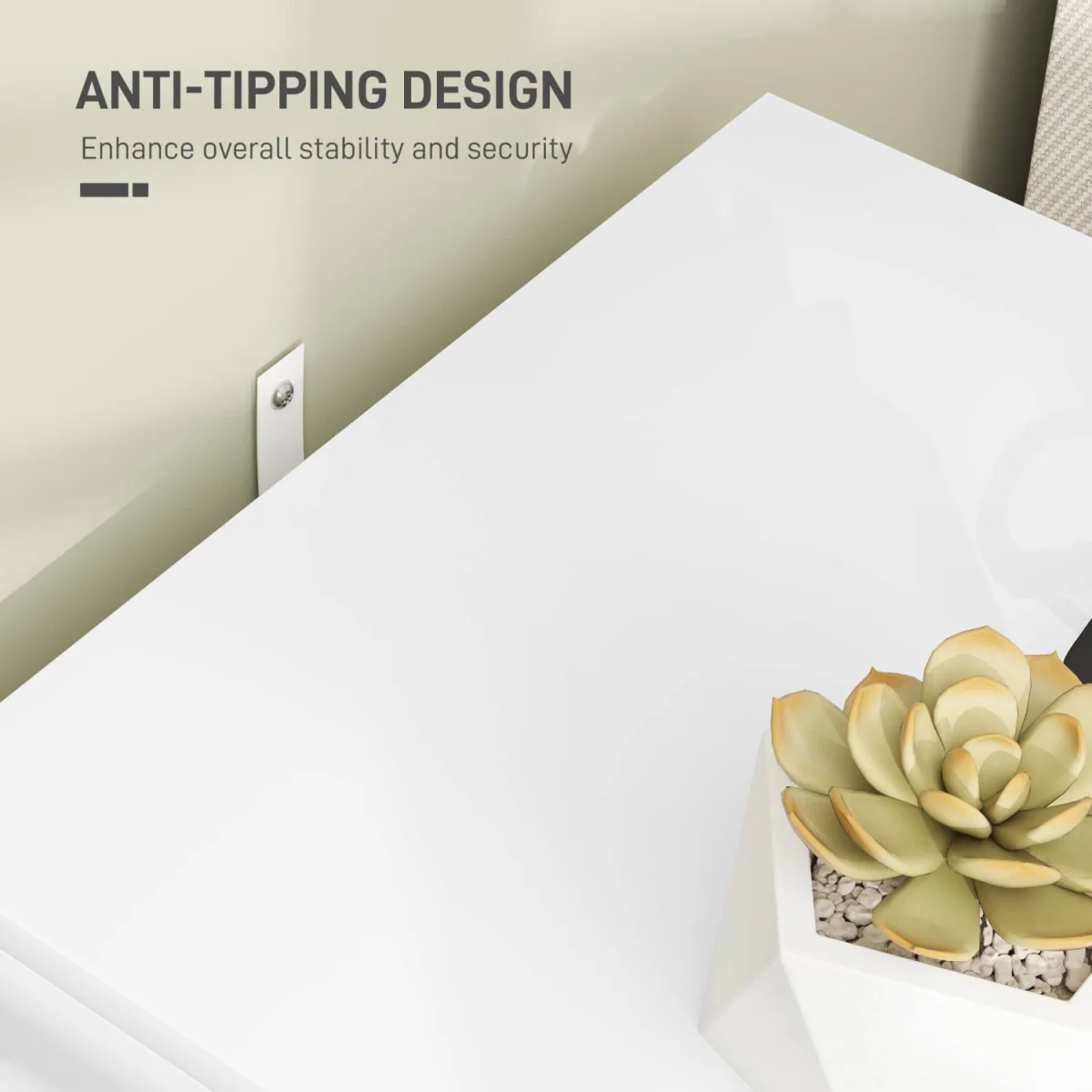 Coelta Loni White and Gold 2-Drawer Bedside Table Ribbed Front – image 7