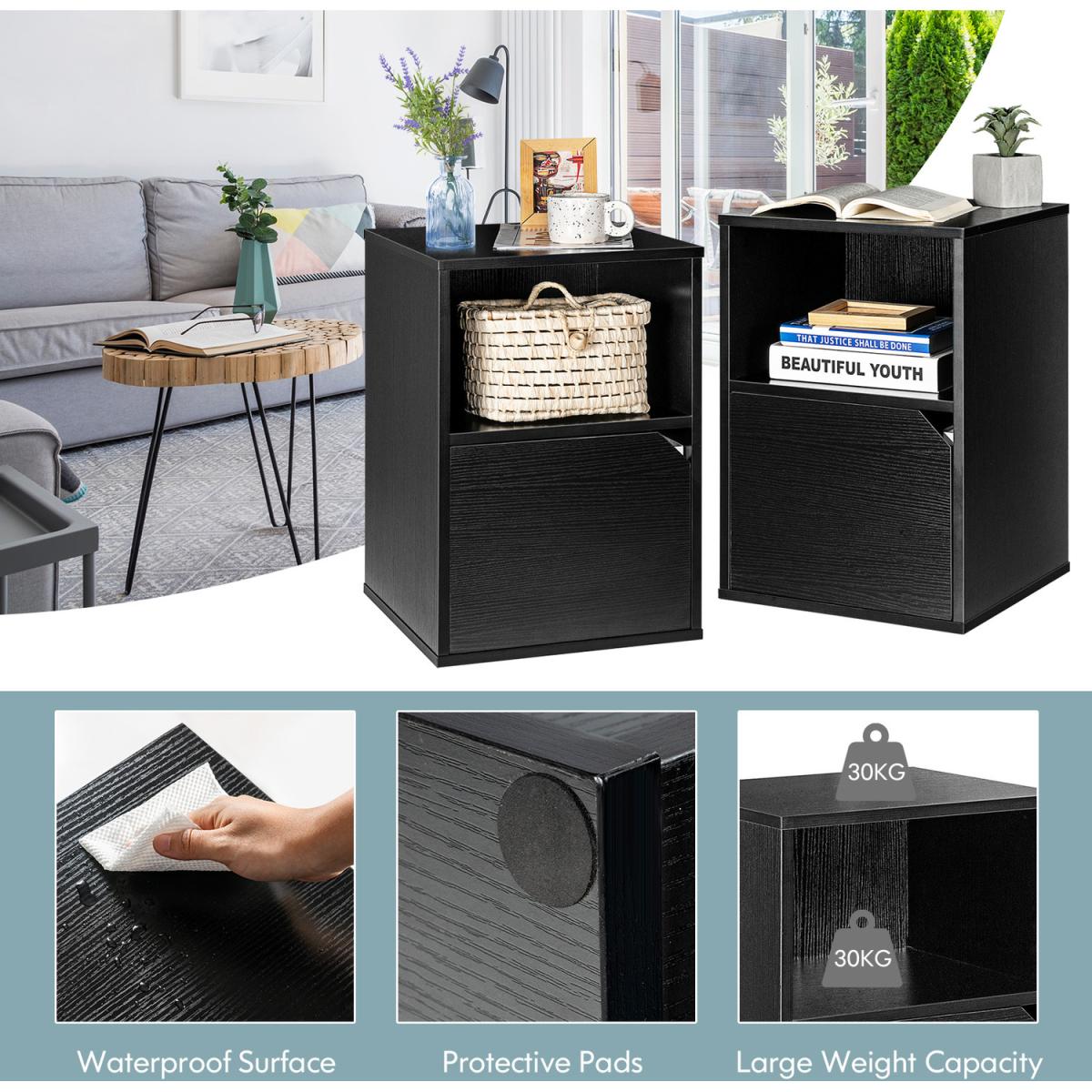 Modern Nightstand Set - Black – image 2