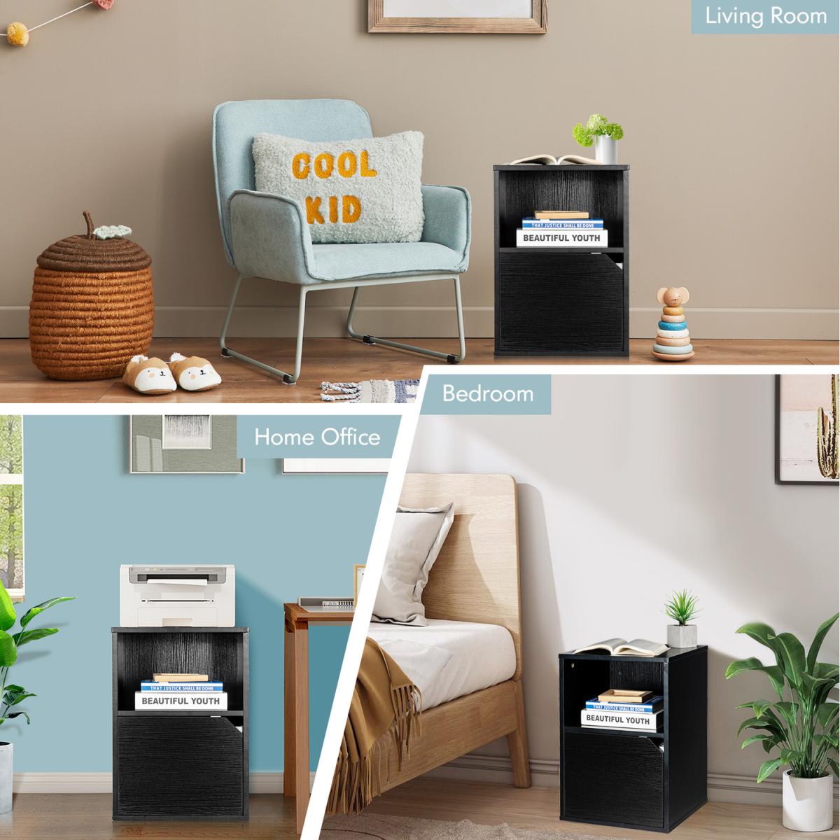 Modern Nightstand Set - Black – image 6