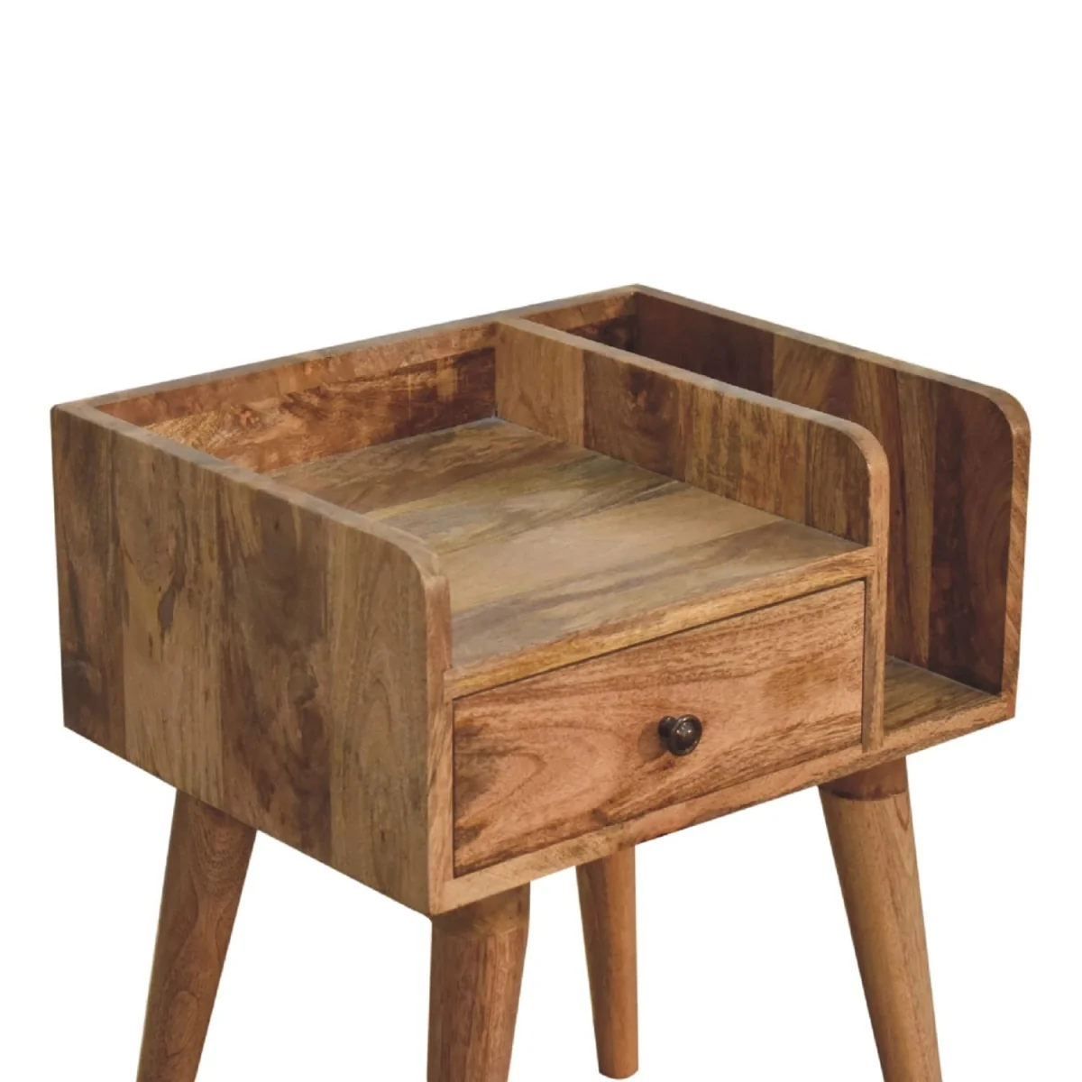 Giverny Mango Wood Bedside Table with Drawer and Open Shelf - Brown – image 5