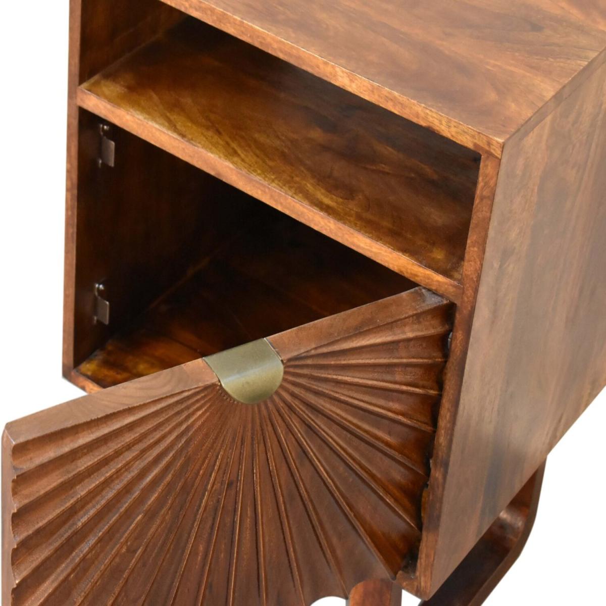 Drew Smart Handy Cabinet Standing Bedside Table - Dark Brown – image 4