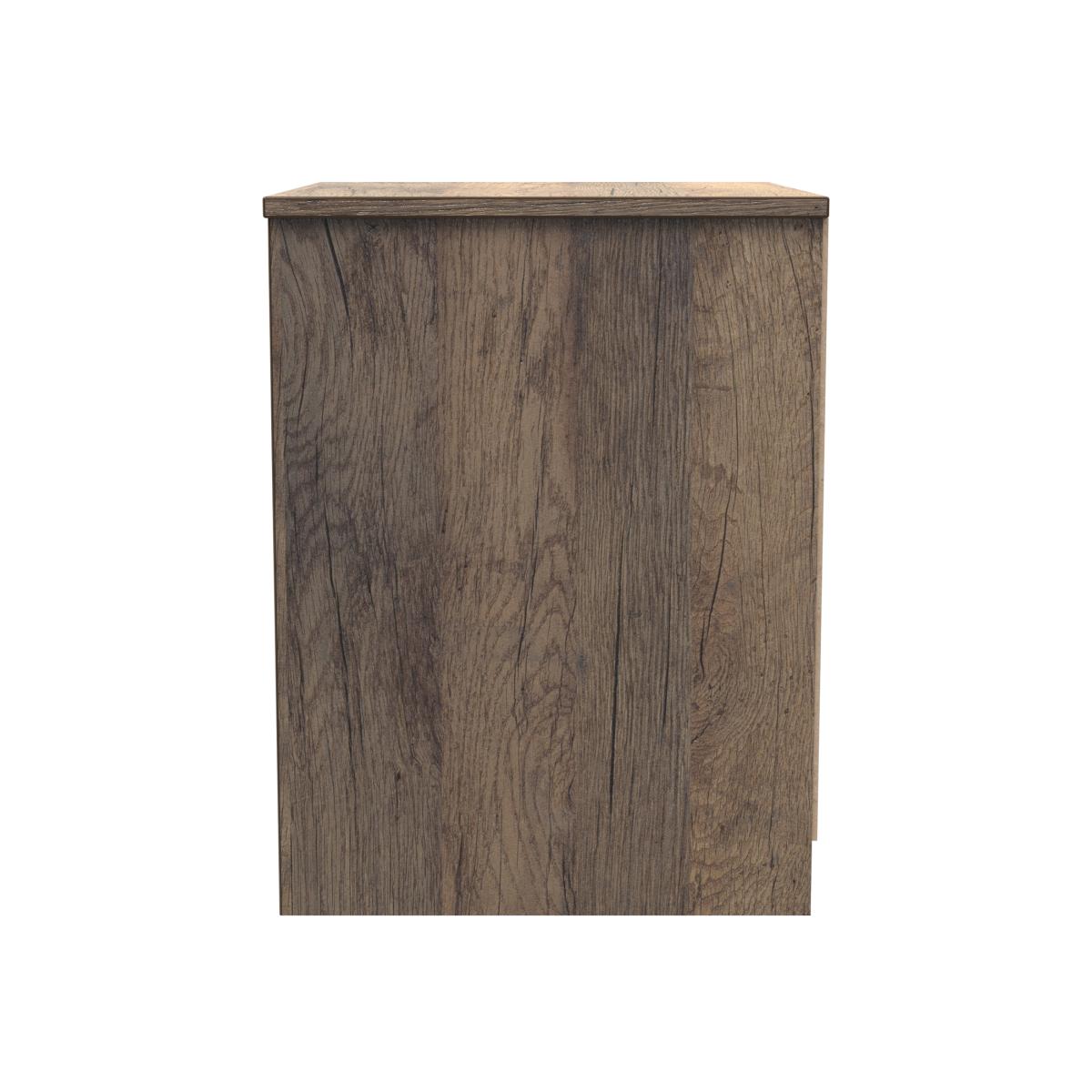 Las Vegas F Ready Assembled 2 Drawer Bedside - White Matt & Vintage Oak