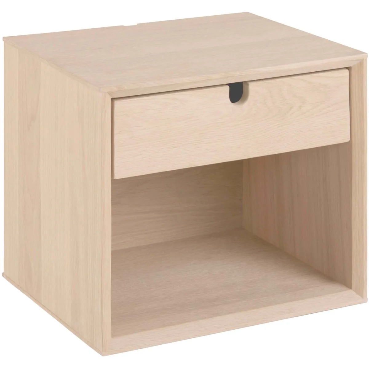 Italy White Oak 1-Drawer Wall-Mounted Floating Bedside Table - Neutral – image 2