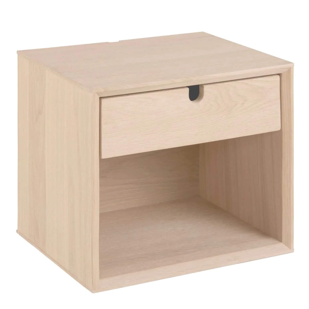 Italy White Oak 1-Drawer Wall-Mounted Floating Bedside Table - Neutral – image 4