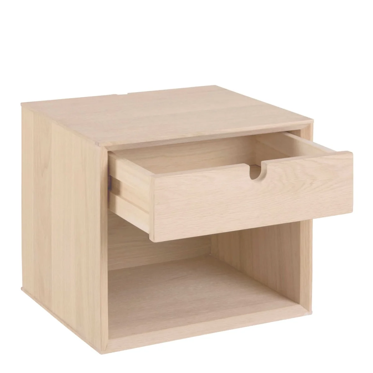 Italy White Oak 1-Drawer Wall-Mounted Floating Bedside Table - Neutral – image 5