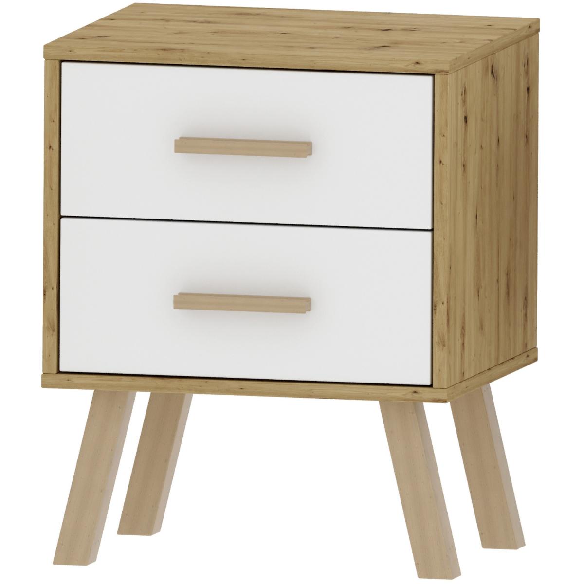 Austin Bedside Cabinet Oak and White - Oak – image 3