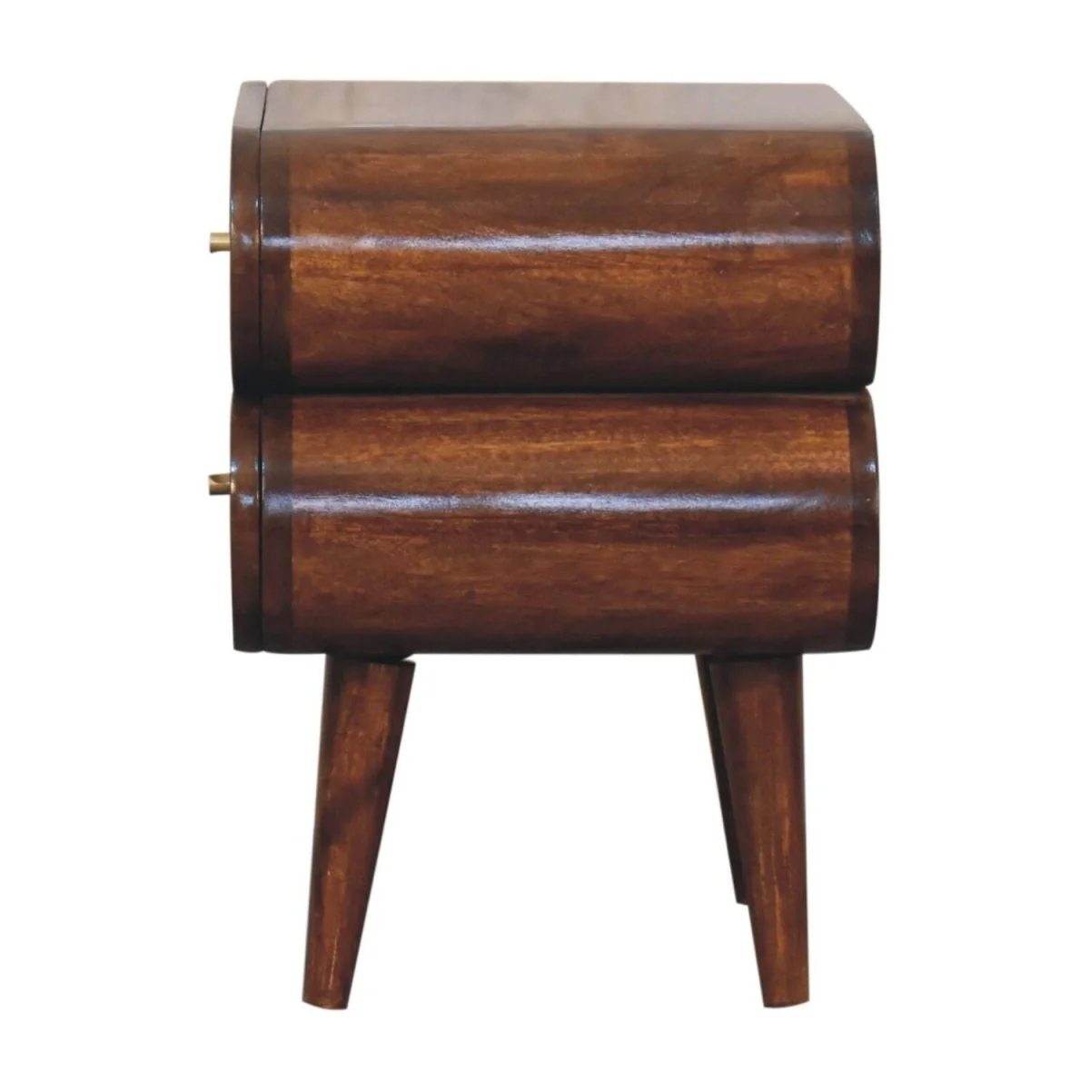 Brescia Bubble Chestnut Mango Wood Bedside Table 2 Drawers - Brown – image 4