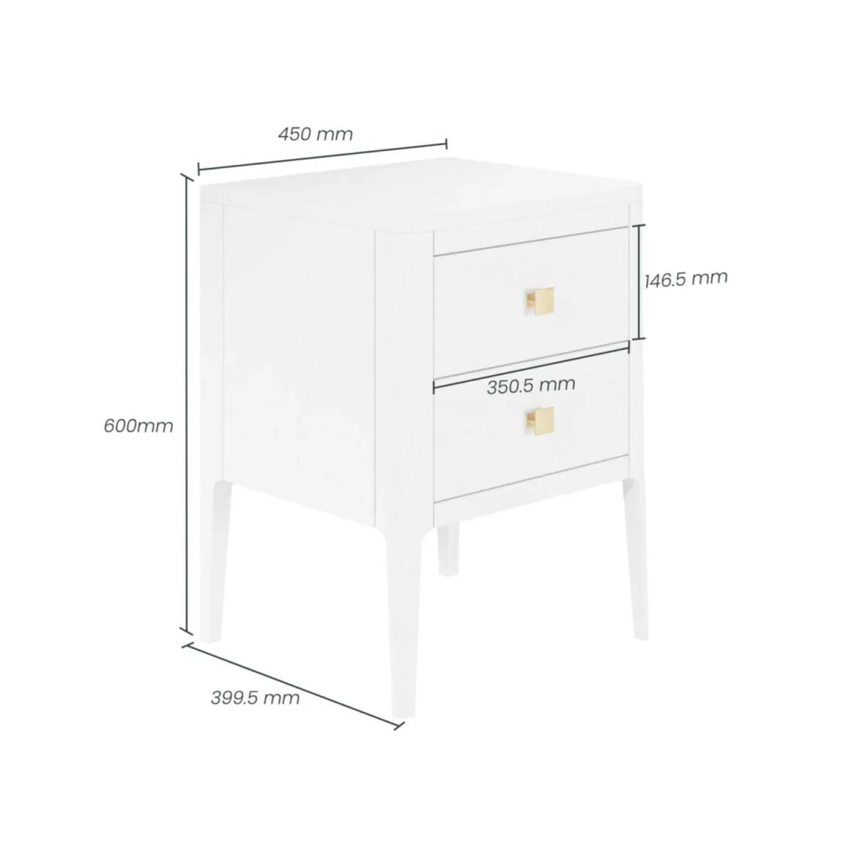 Paraty Two-Drawer Bedside Table ¿ White Wood-Grain - White – image 6