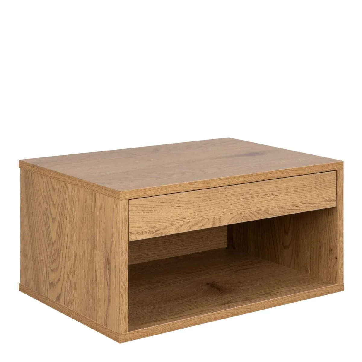 Bramblebud Oak-Effect Bedside Table, 1 Drawer, Wall-Mountable - Brown – image 3