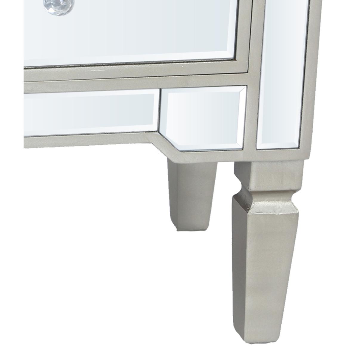 Mia 2 Drawer Mirrored Beside Table - Champaigne – image 5