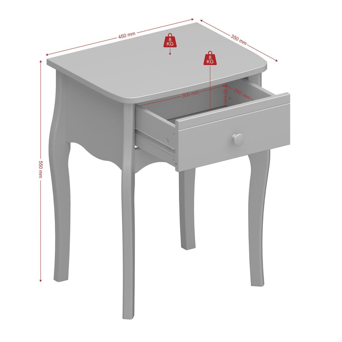 Baroque Bedside Table - Grey – image 6