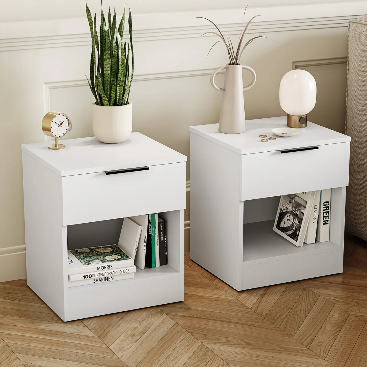 Trega 1 Drawer Bedside Chest - Black – image 11