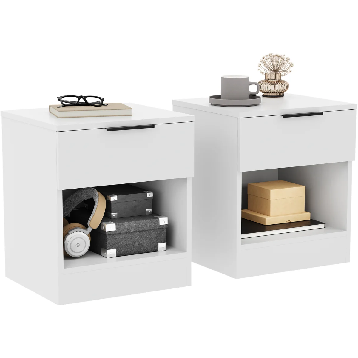 Trega 1 Drawer Bedside Chest - Black – image 14