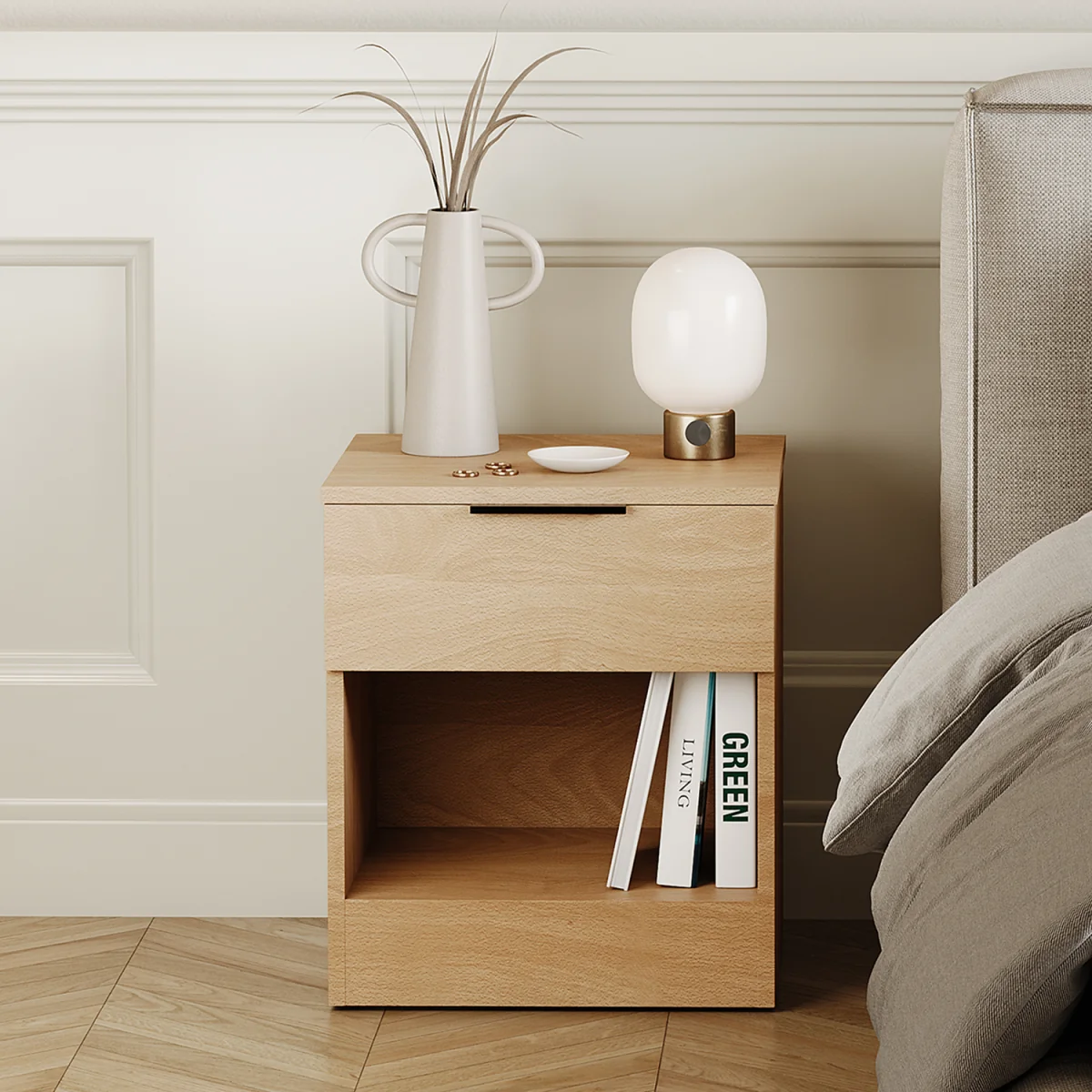 Trega 1 Drawer Bedside Chest - Black – image 15