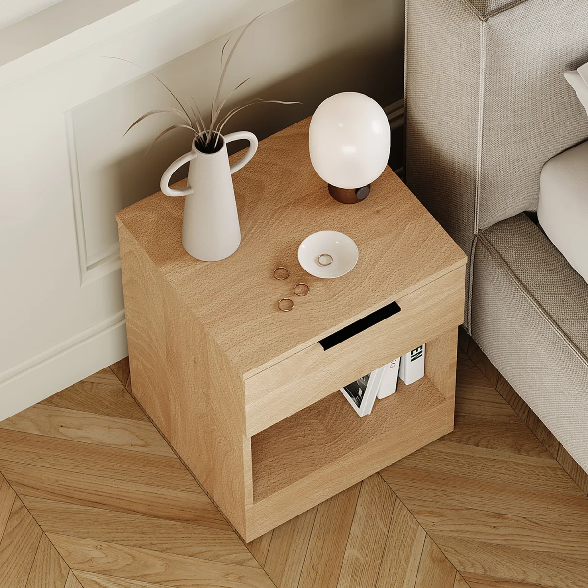 Trega 1 Drawer Bedside Chest - Black – image 18