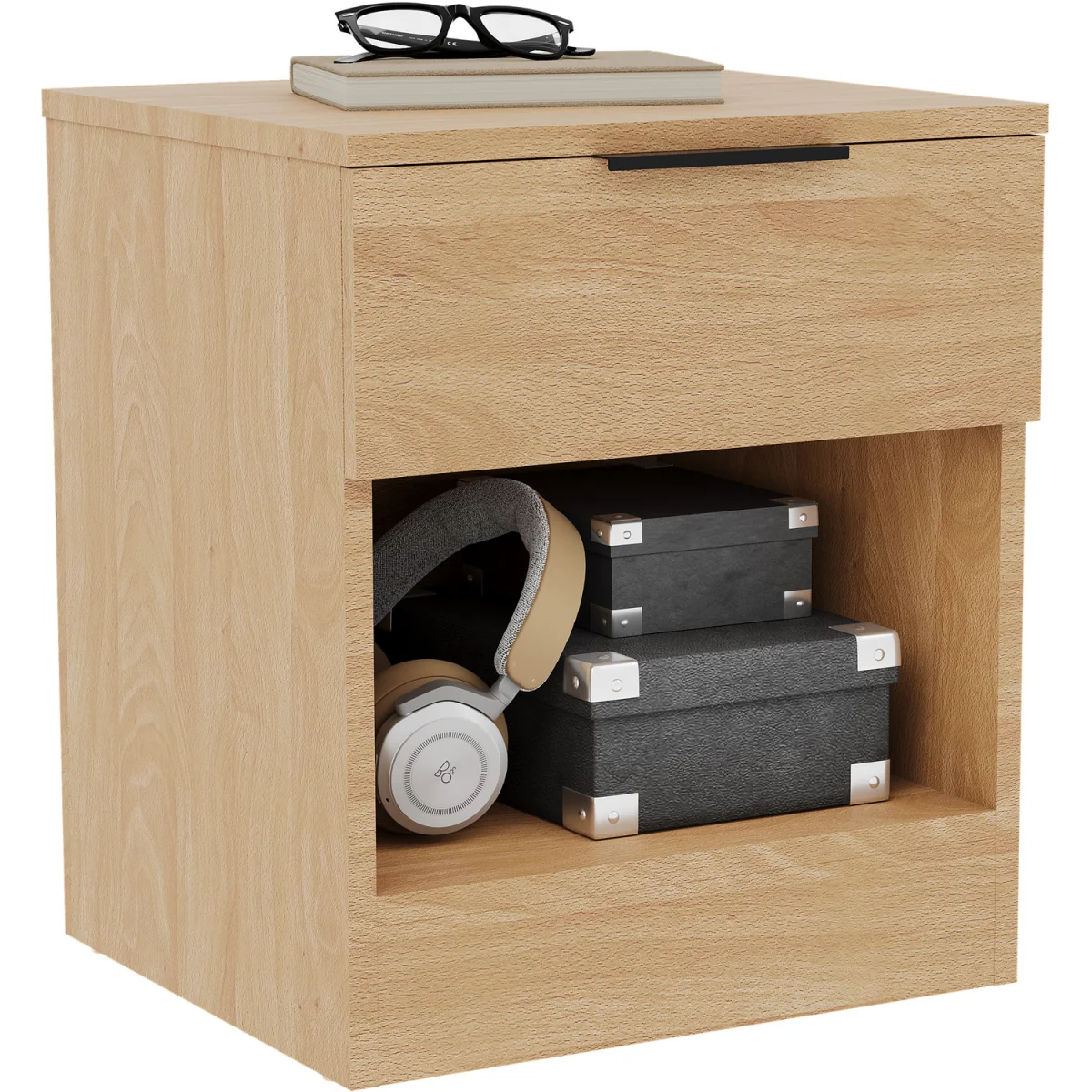 Trega 1 Drawer Bedside Chest - Black – image 21