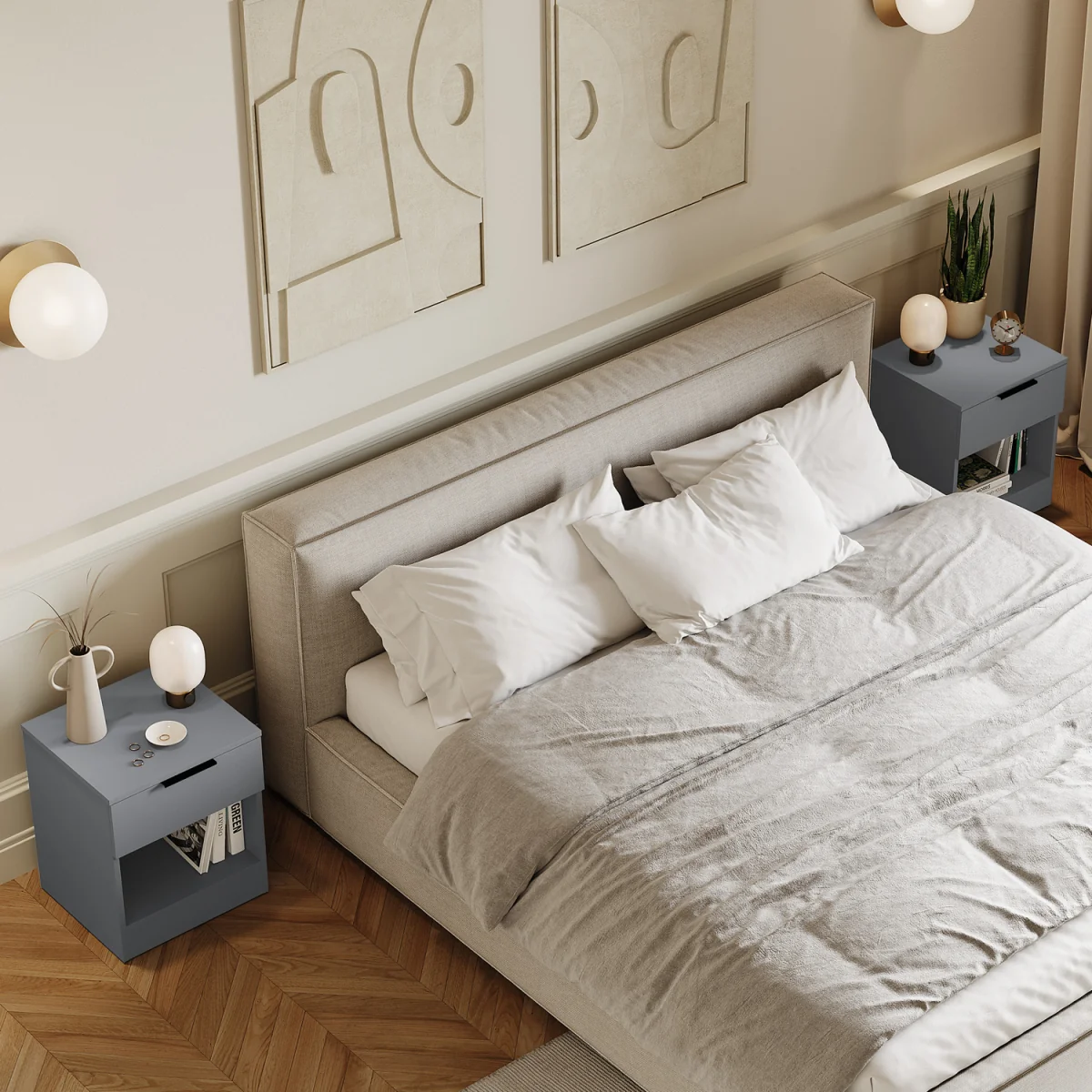 Trega 1 Drawer Bedside Chest - Black – image 28