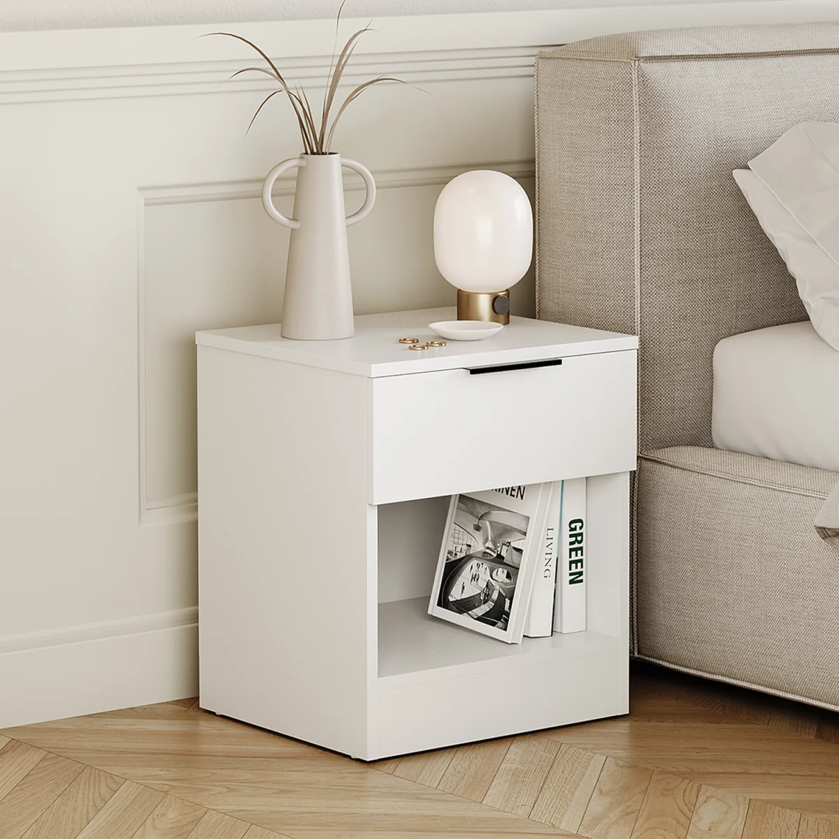Trega 1 Drawer Bedside Chest - Black – image 4
