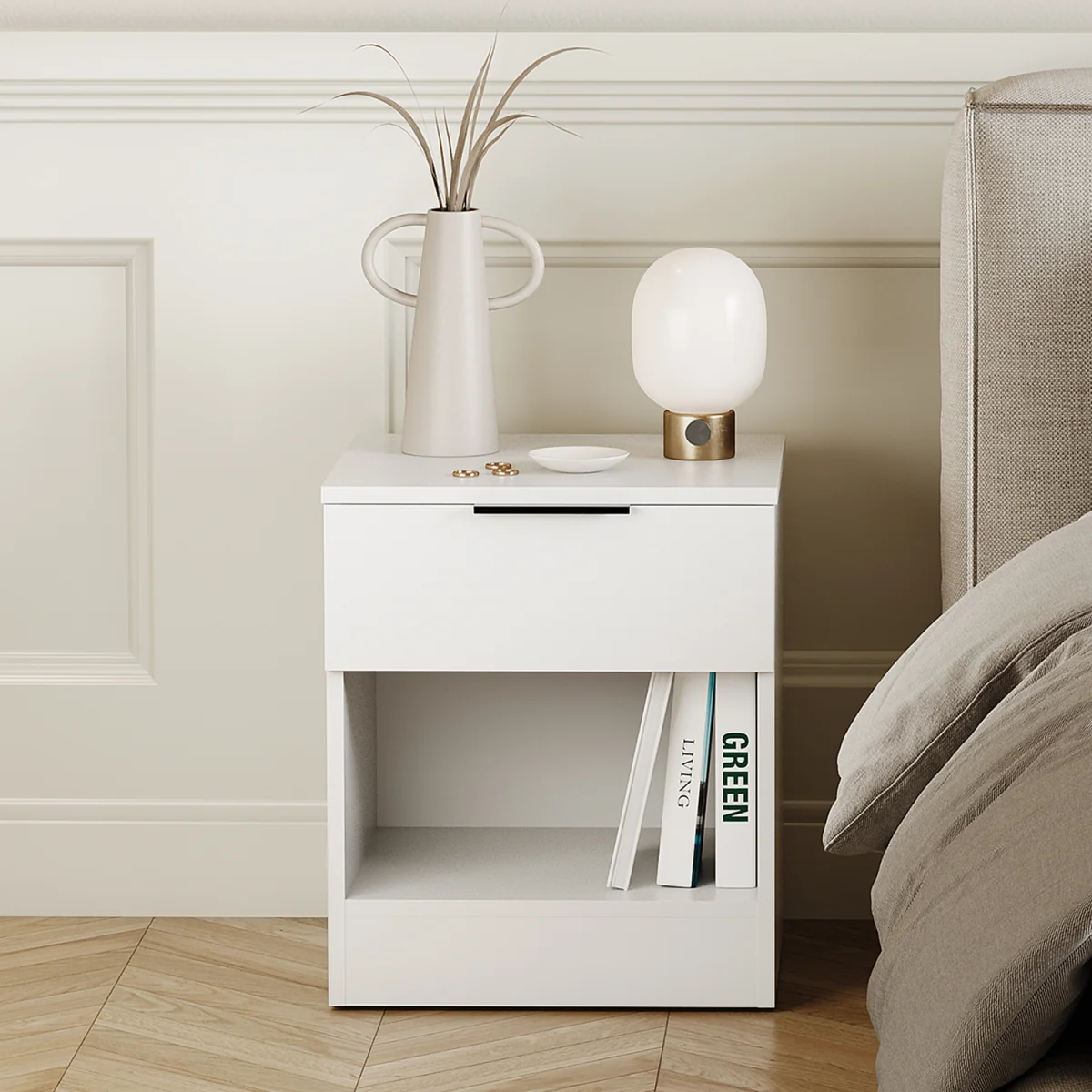 Trega 1 Drawer Bedside Chest - Black – image 5