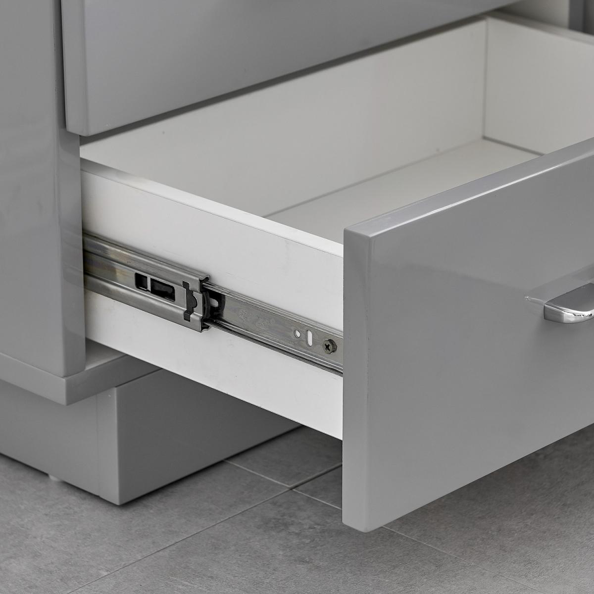 Fossano High Gloss Bedside Table - Grey – image 3