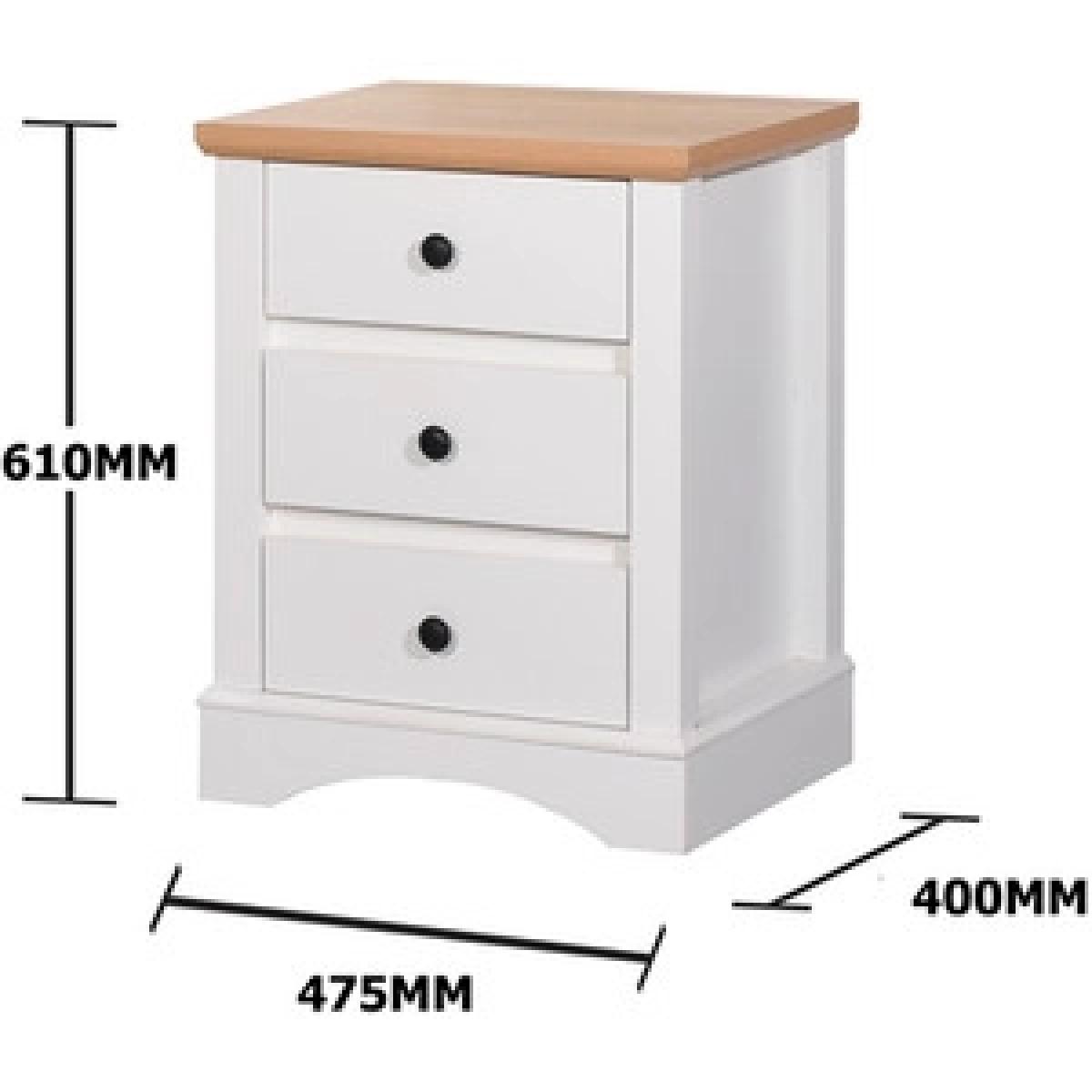 Carden Bedside Table With Three Drawers - Dark Grey – image 12