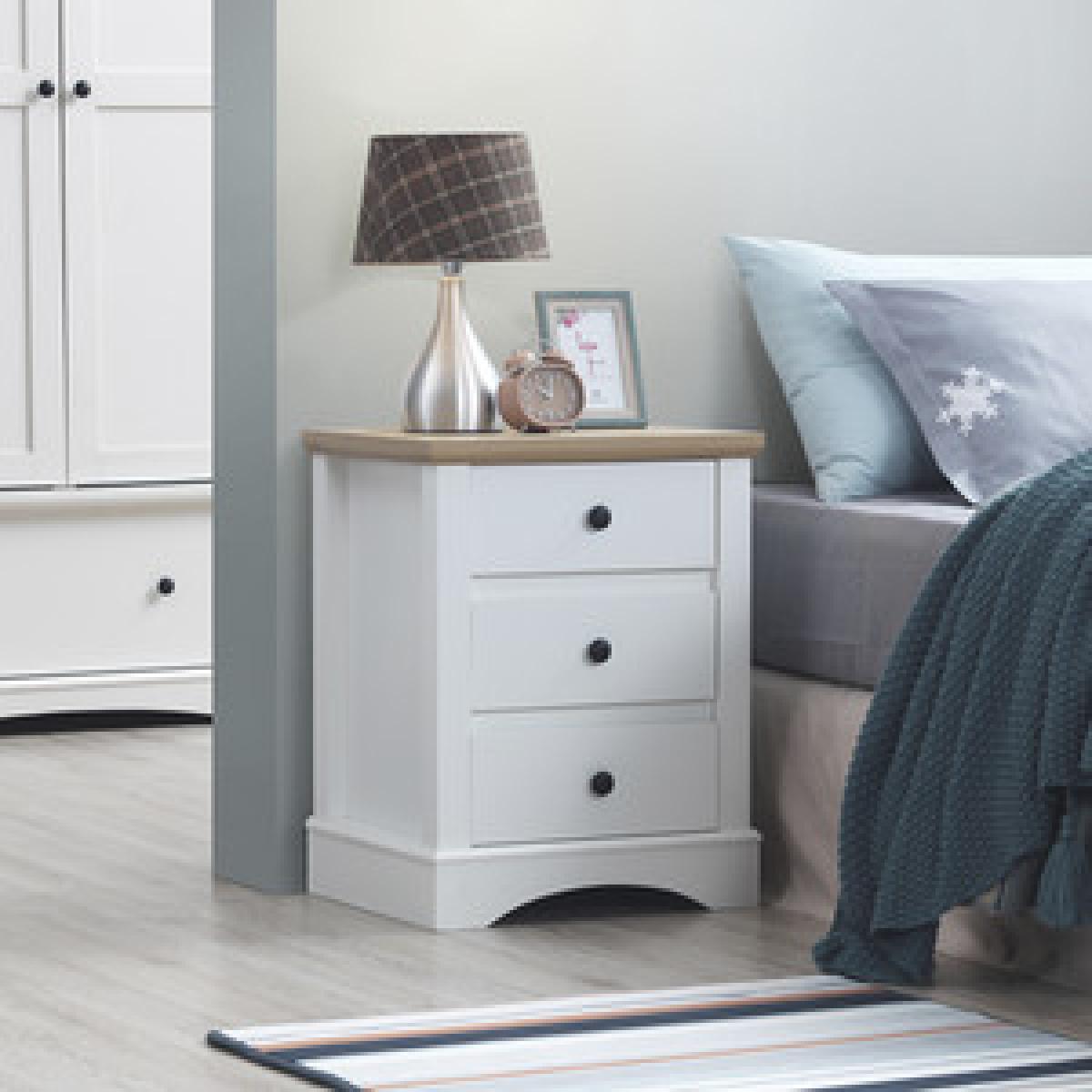 Carden Bedside Table With Three Drawers - Dark Grey – image 8