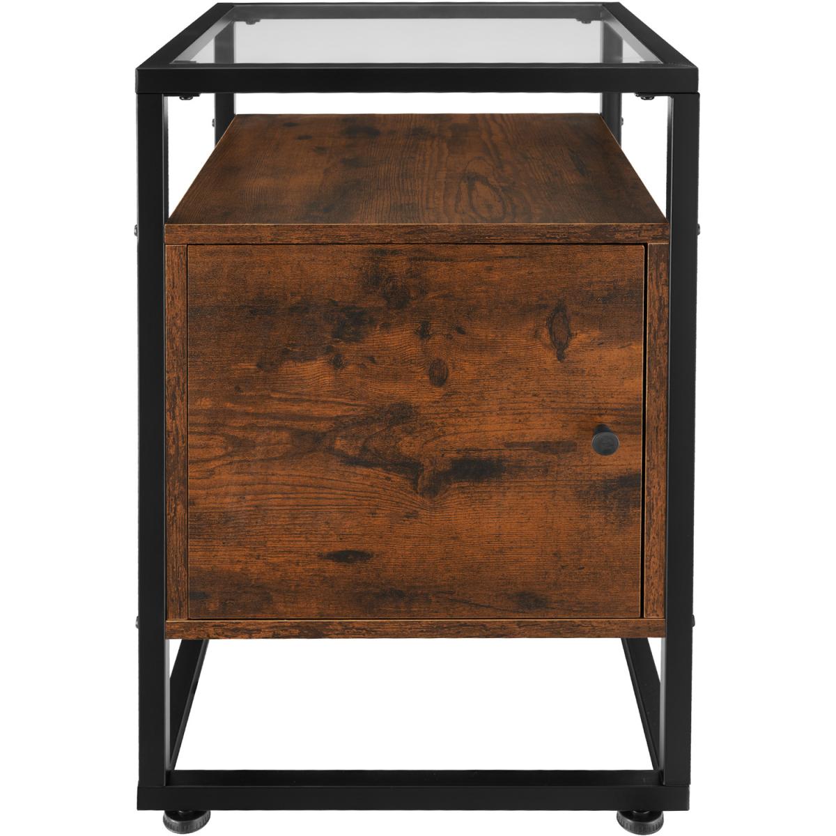 Nightstand Dudley With 3 Shelves And Magnetic Door - Industrial Dark – image 4
