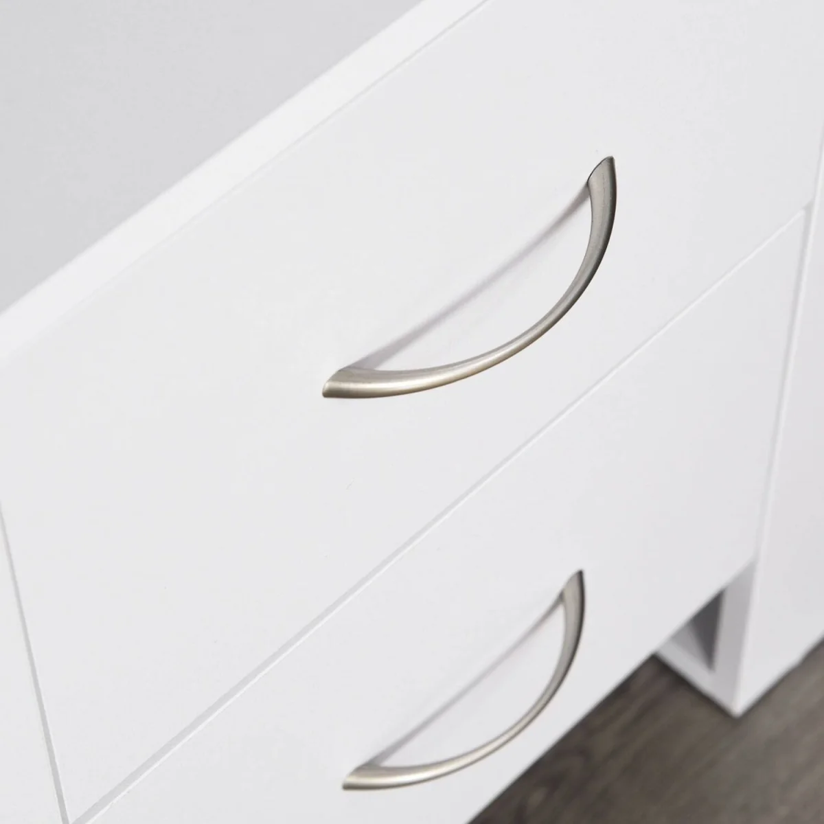 Sovise Set of 2 White Wooden Bedside Tables with 2 Drawers – image 7