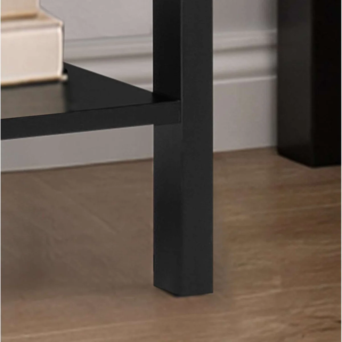 Pair of Axis 1 Drawer Fluted Bedside Cabinet Chest Table Black - Black – image 2