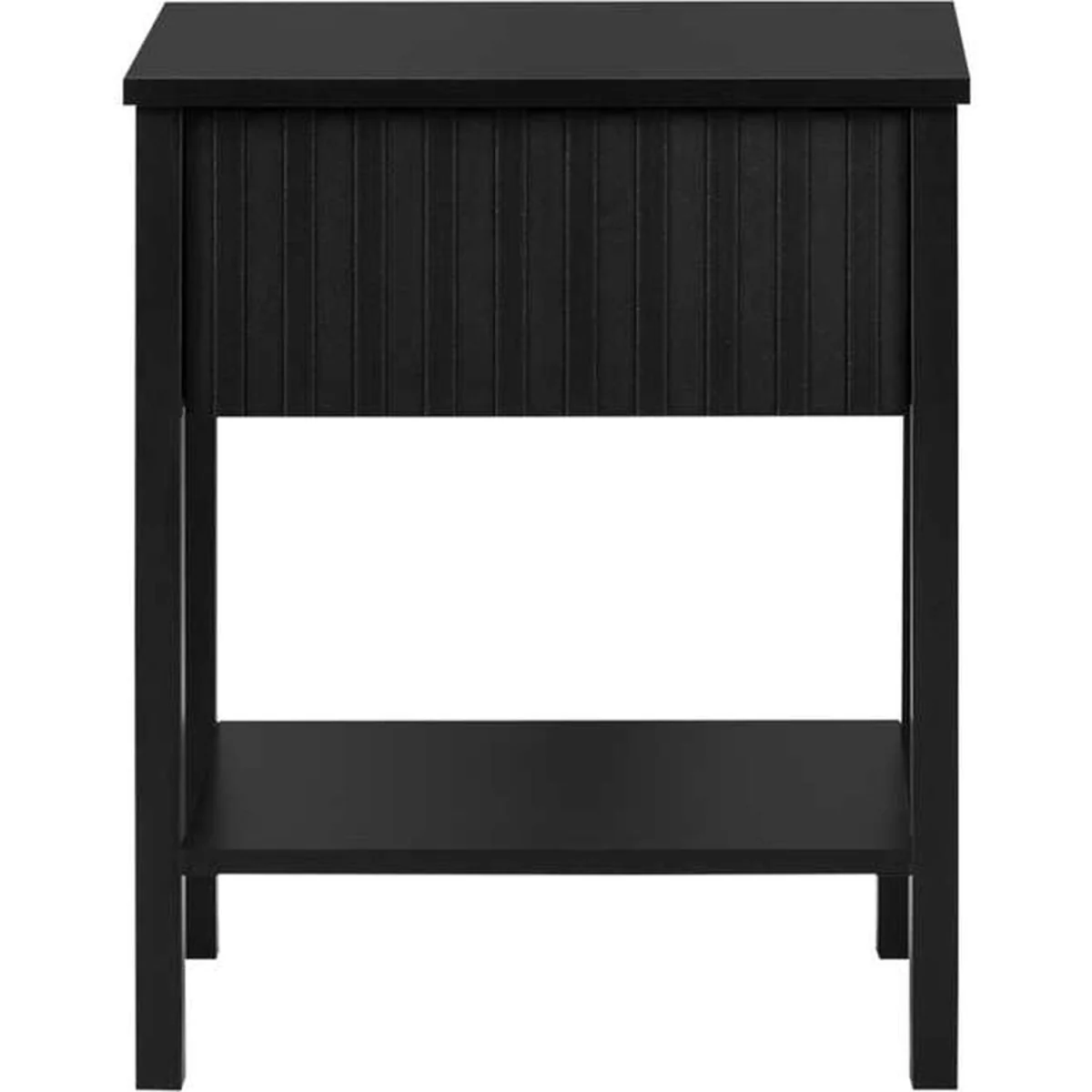 Pair of Axis 1 Drawer Fluted Bedside Cabinet Chest Table Black - Black – image 7