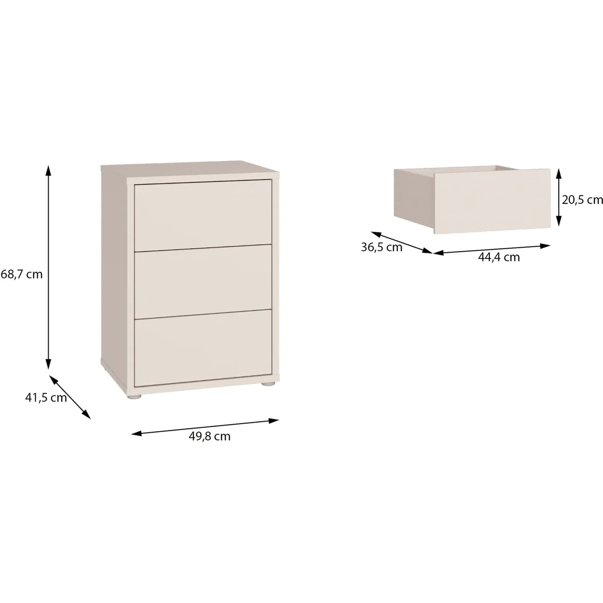 Alice Springs Bedside Cabinet with 3 Drawers Push-Open in Terracotta - Night Blue – image 12