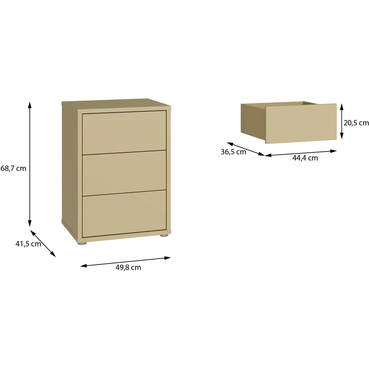 Alice Springs Bedside Cabinet with 3 Drawers Push-Open in Terracotta - Night Blue – image 24