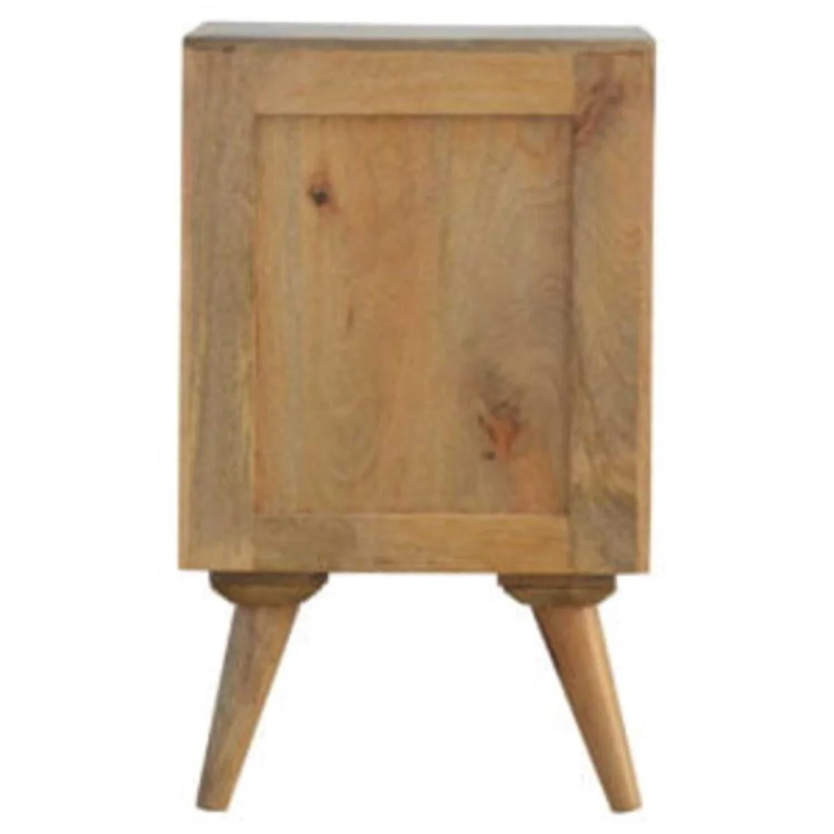 Pitigliano Nordic Bedside Table Solid Mango Wood 4 Drawers - Brown – image 6