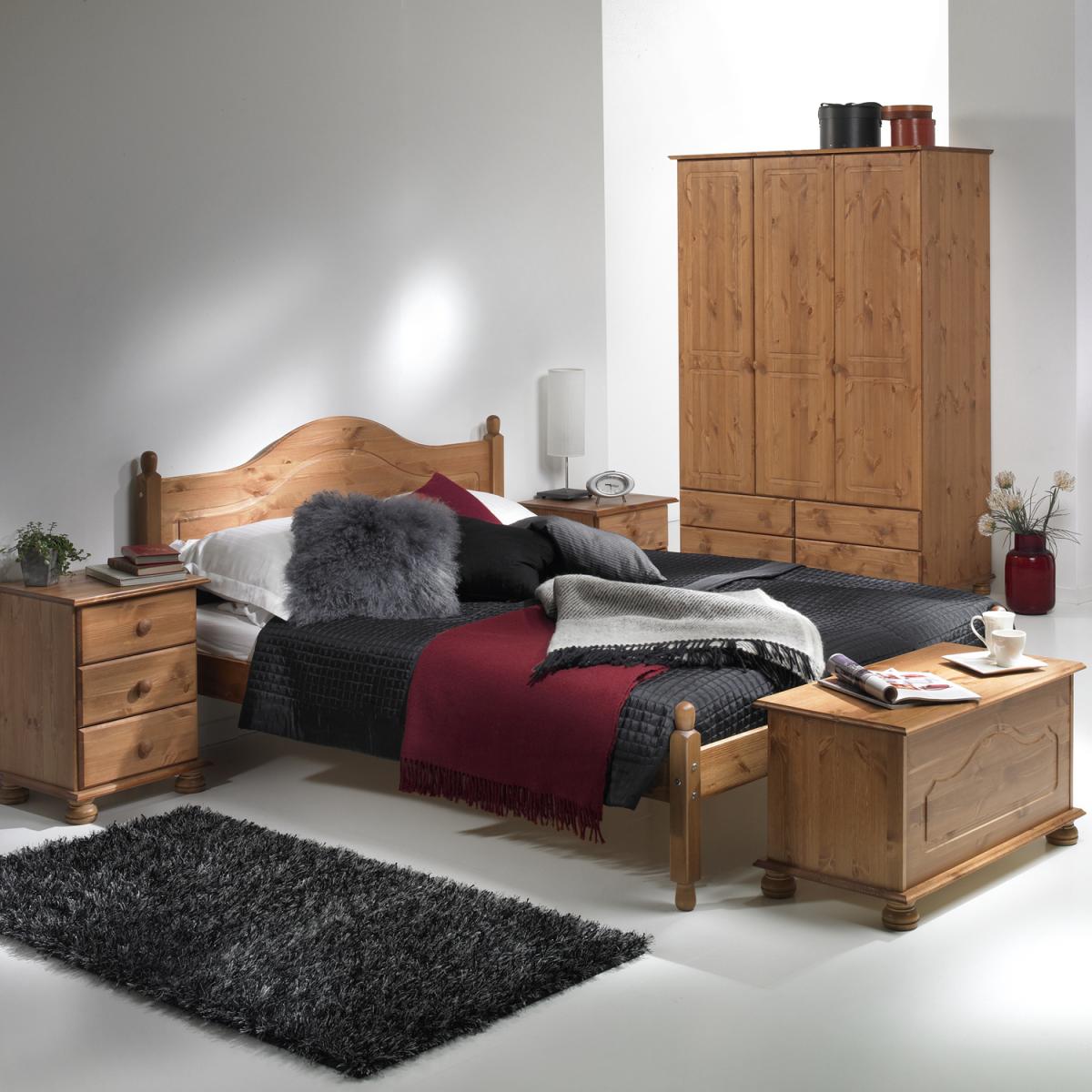 Cecilia Three Drawer Bedside - Pine – image 3