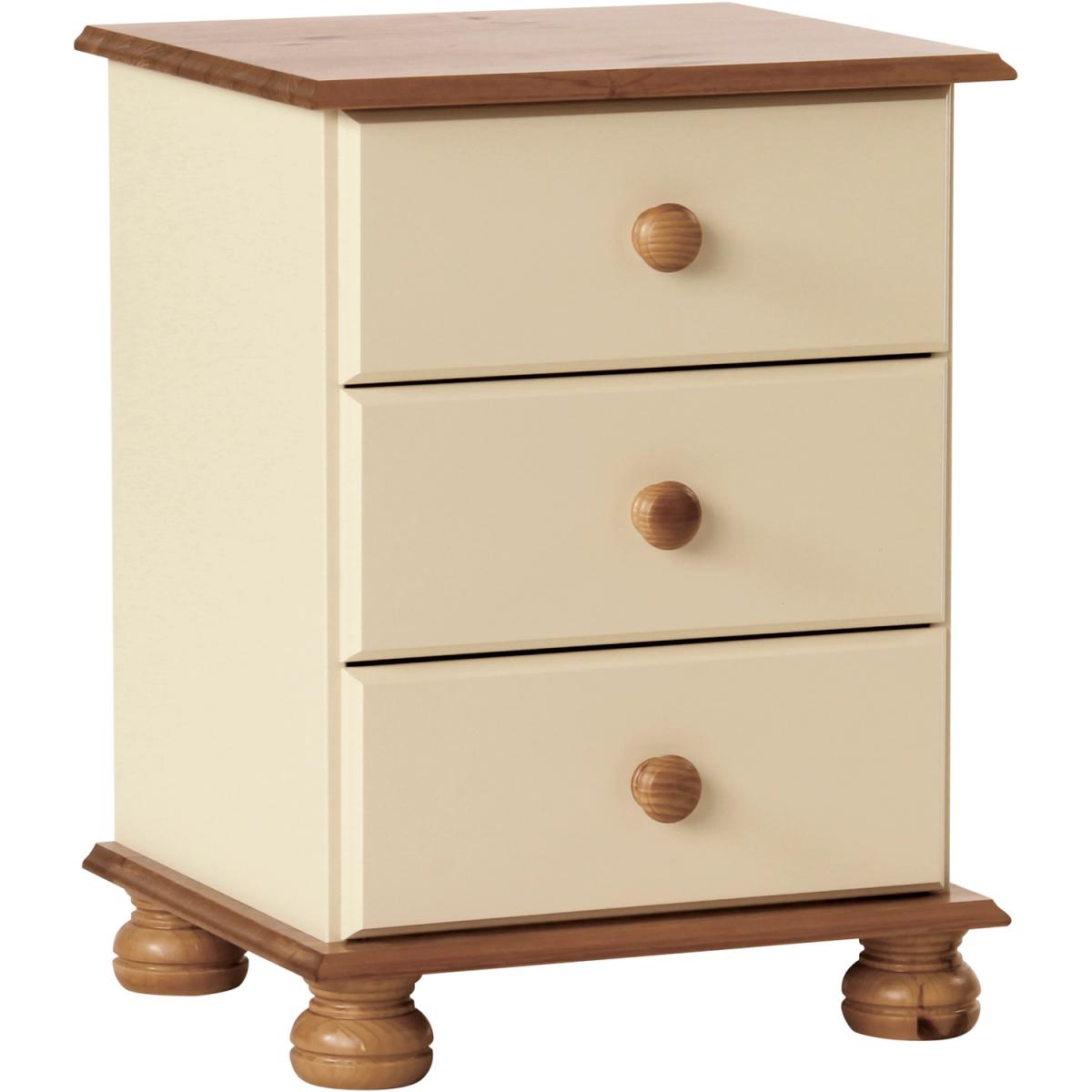 Cecilia Three Drawer Bedside - Pine – image 9