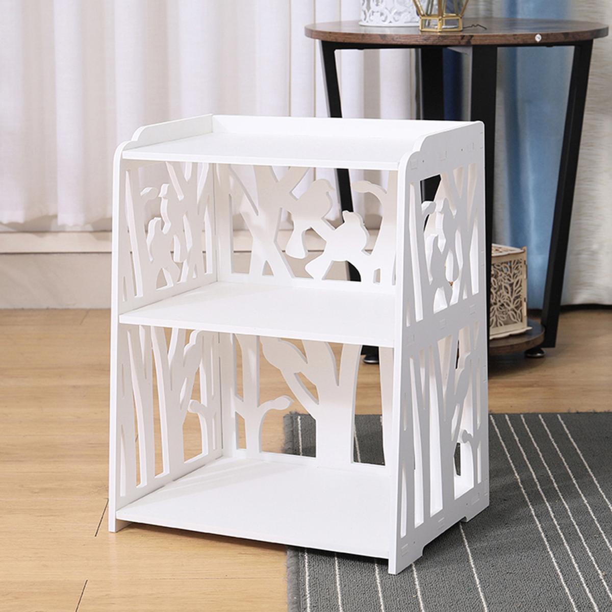 Bedside Cabinet Nightstand Storage 3 Tier Shelving Racks - White – image 6
