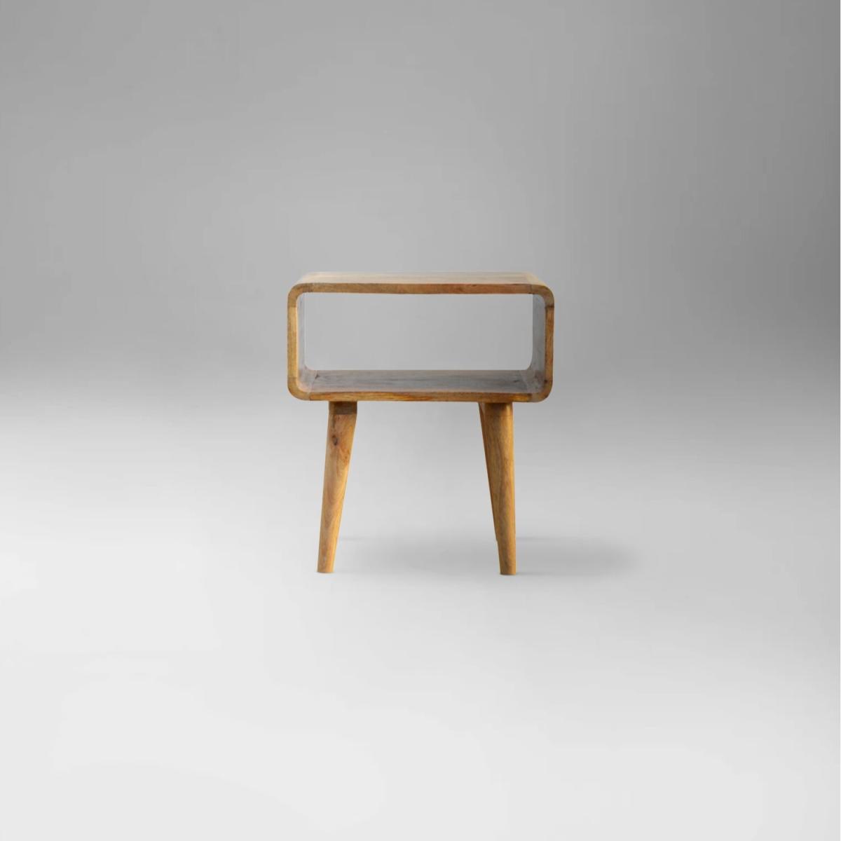 Scandi Curved Open Design Bedside Table - Sidecar – image 2