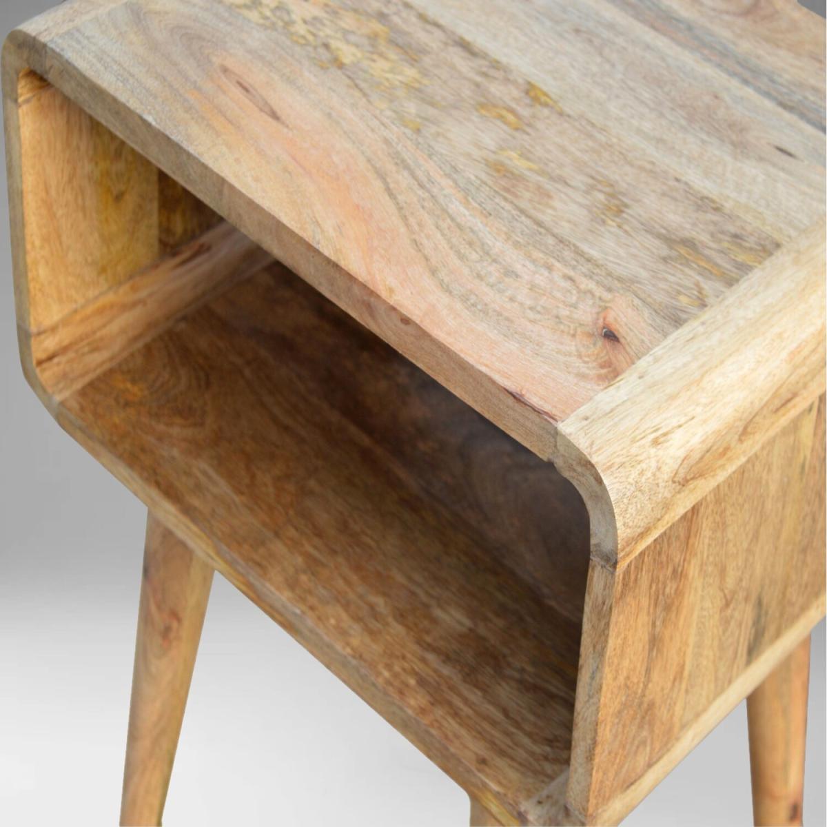 Scandi Curved Open Design Bedside Table - Sidecar – image 5