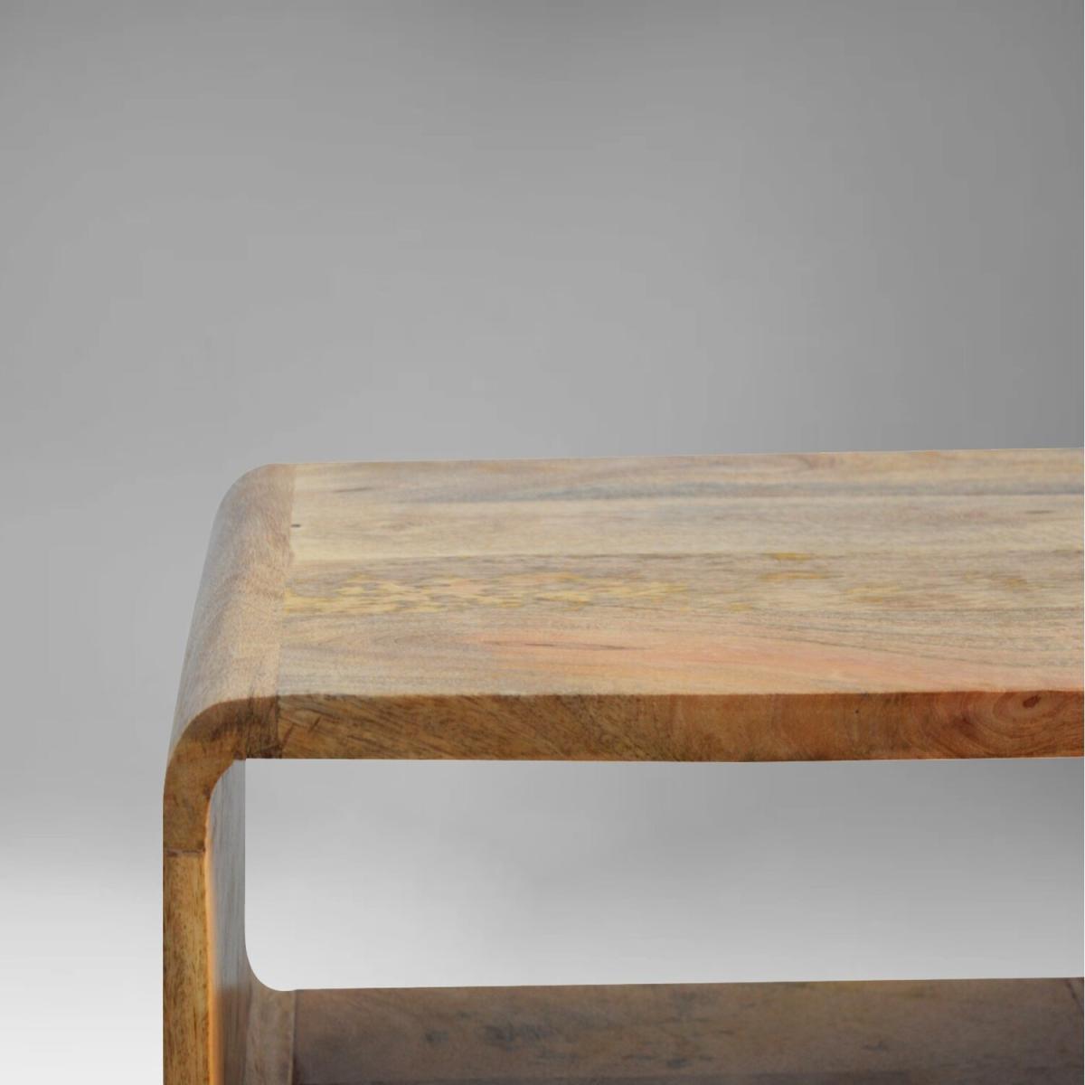 Scandi Curved Open Design Bedside Table - Sidecar – image 7