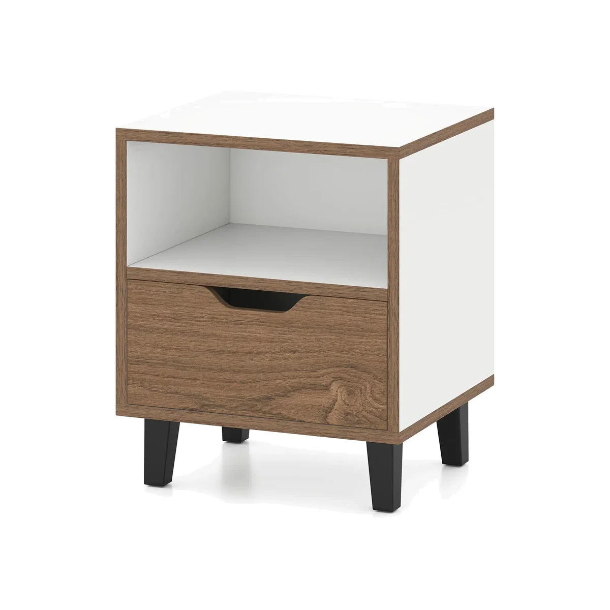 Costway Modern Bedside Table Nightstand - White – image 1
