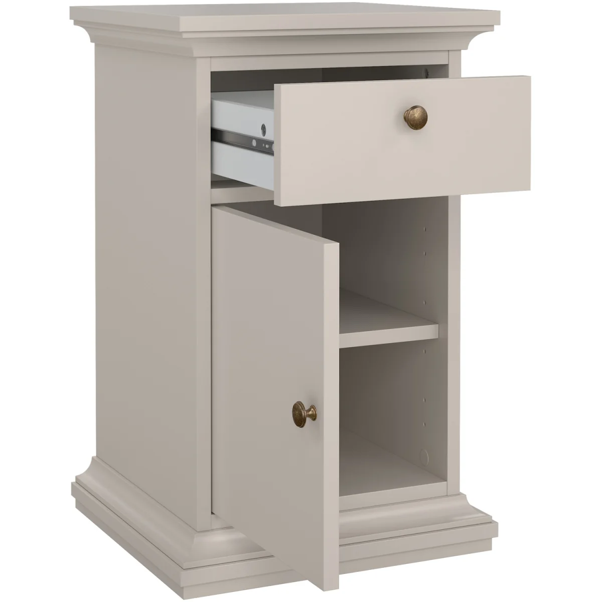 Paris Nightstand 1 door 1 Drawer in Cashmere - Cashmere – image 6