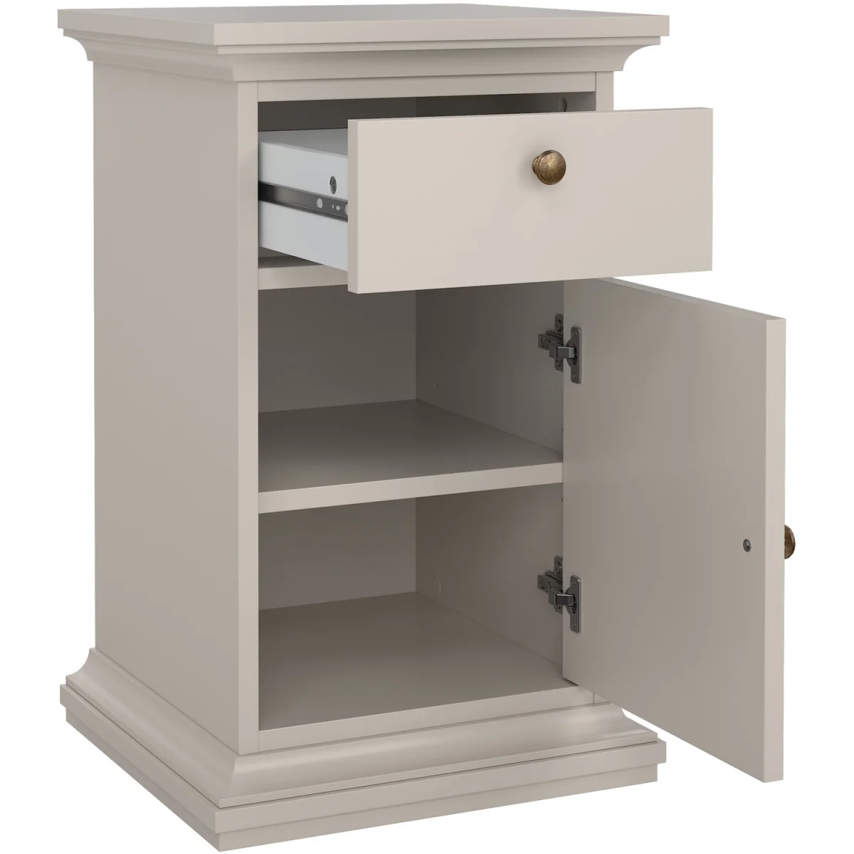 Paris Nightstand 1 door 1 Drawer in Cashmere - Cashmere – image 7