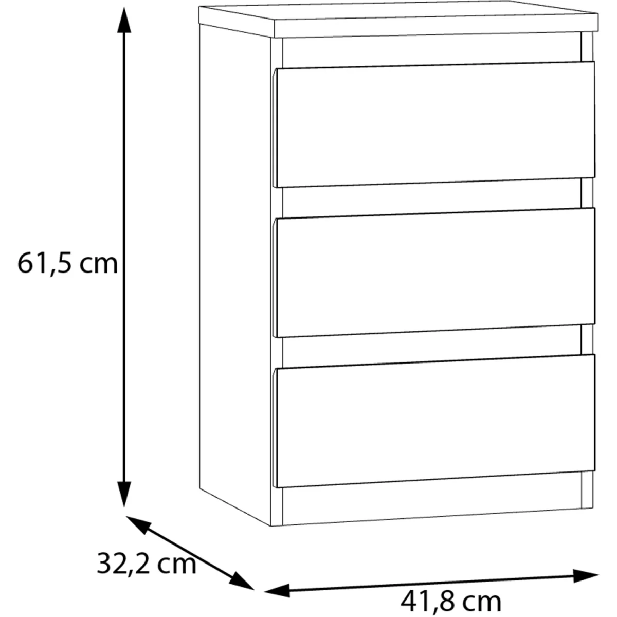 Edmore 3 Drawer Bedside Chest - Light Grey – image 36