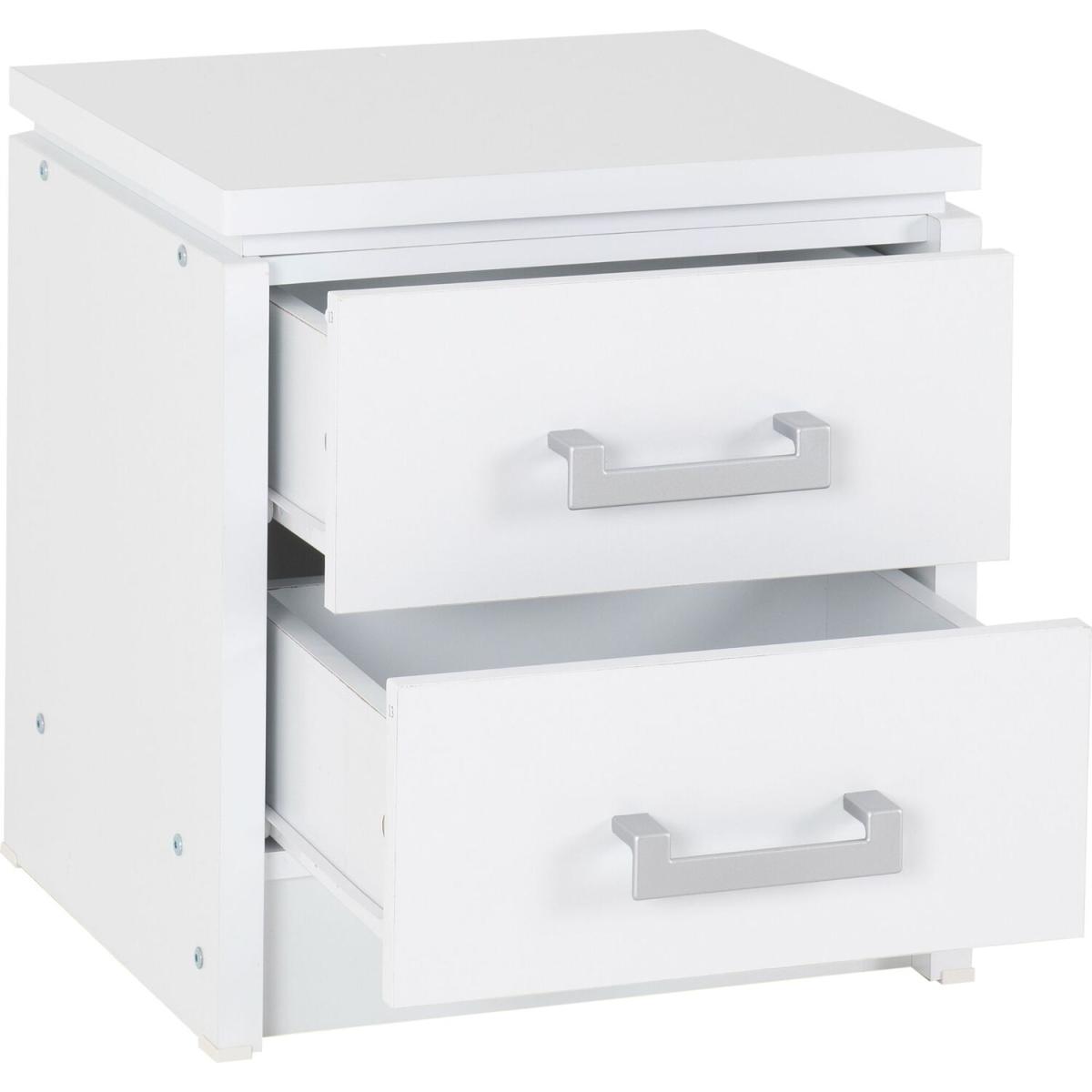 Charles 2 Drawer Bedside White - White – image 5