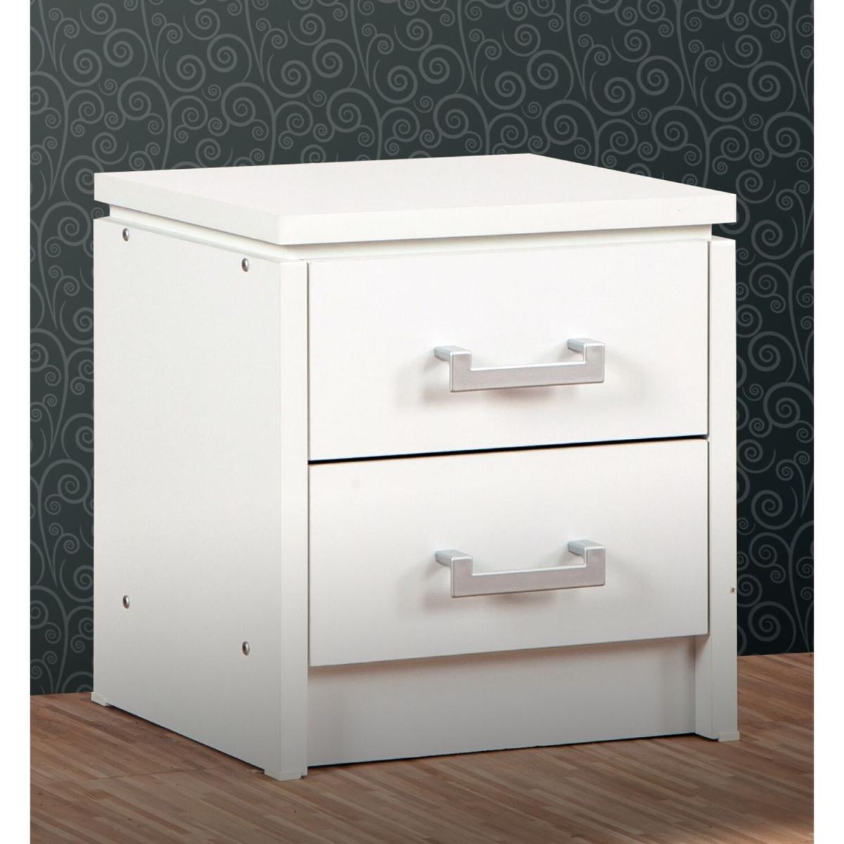 Charles 2 Drawer Bedside White - White – image 8
