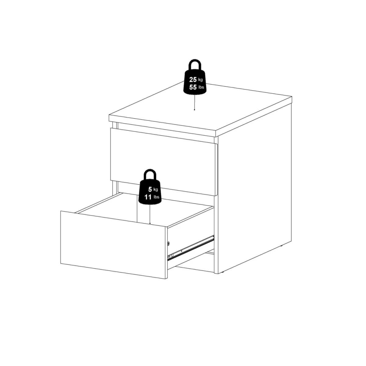 Budapest Bedside Table Cashmere with Effect Top - Neutral – image 6