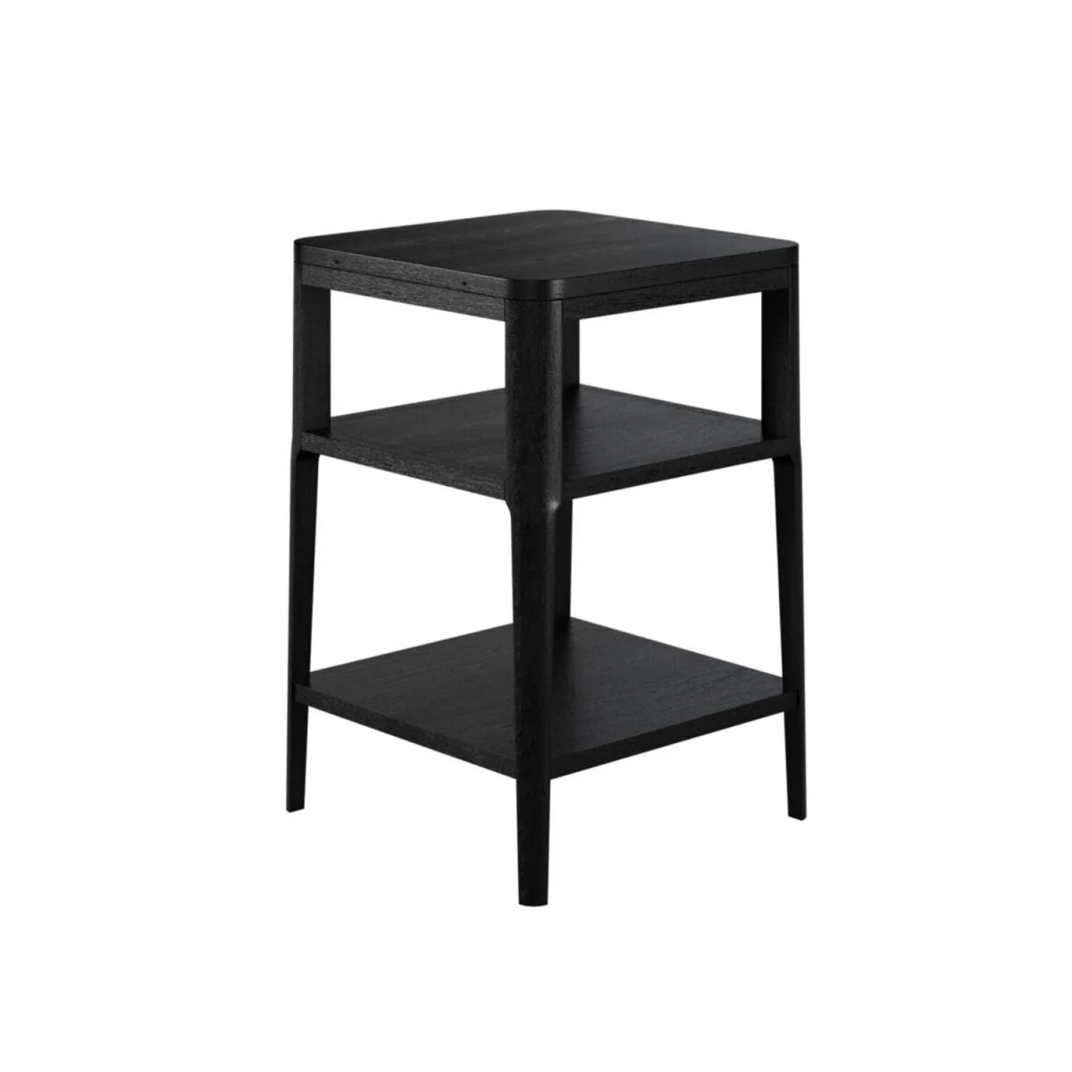 Cananeia Wood Grain 2 Shelf Bedside Table - Black – image 4