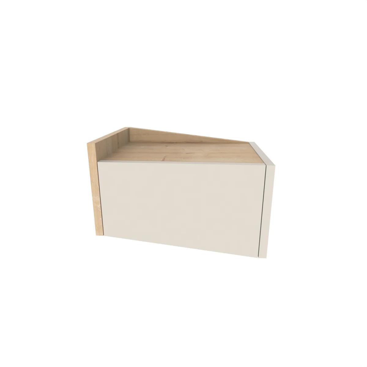 Decortie Diago Left Hand Wall Mounted Bedside Table - Oak, Sandstone – image 2
